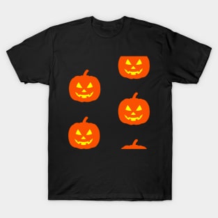 Rotund Glowing Jack-O-Lantern Tile T-Shirt